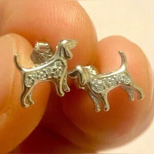 Silver Dog-Shaped Earrings. Sterling Silver